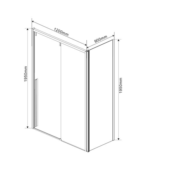 Душевой уголок Vincea Lugano VSR-1L9012CLGM-1, 1200*900, вороненая сталь, стекло прозрачное