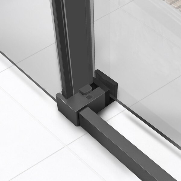 Душевой уголок Vincea Slim Soft VSR-1SS8014CLGM, 1400*800, вороненая сталь, стекло прозрачное