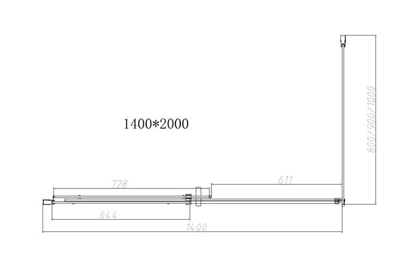 Душевой уголок Vincea Dice VSR-4D9014CLGM, 1400*900, вороненая сталь, стекло прозрачное