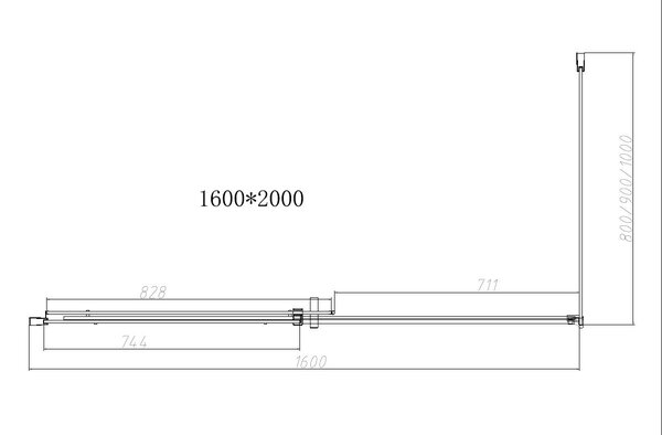 Душевой уголок Vincea Dice VSR-4D1016CLGM, 1600*1000, вороненая сталь, стекло прозрачное