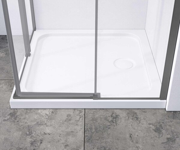 Душевой уголок Vincea Slim-N VSS-4SN900CLGM, 900*900, вороненая сталь, стекло прозрачное