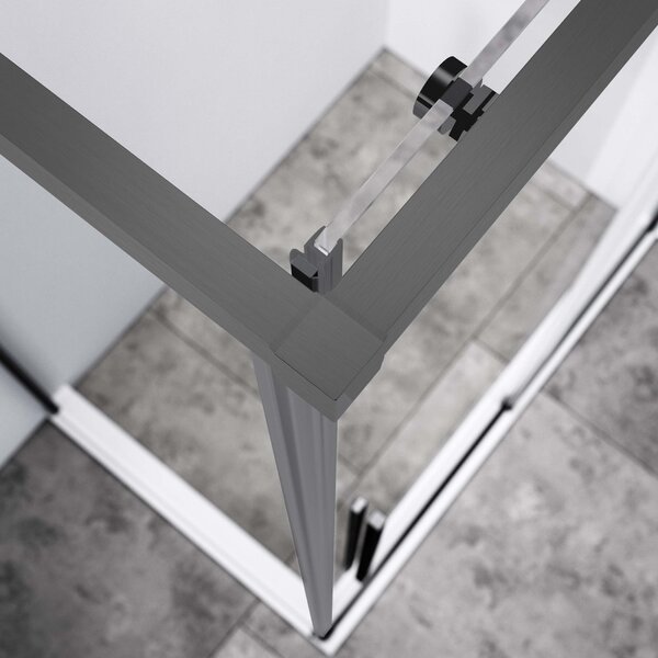 Душевой уголок Vincea Slim-N VSR-4SN9014CLGM, 1400*900, вороненая сталь, стекло прозрачное