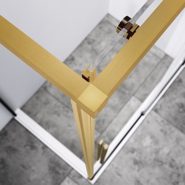 Душевой уголок Vincea Slim-N VSR-4SN9014CLG, 1400*900, брашированное золото, стекло прозрачное