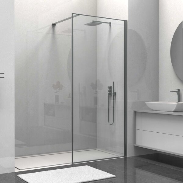 Душевая перегородка Vincea Walk-In VSW-1HS100CLGM, 1000*2000, вороненая сталь, стекло прозрачное