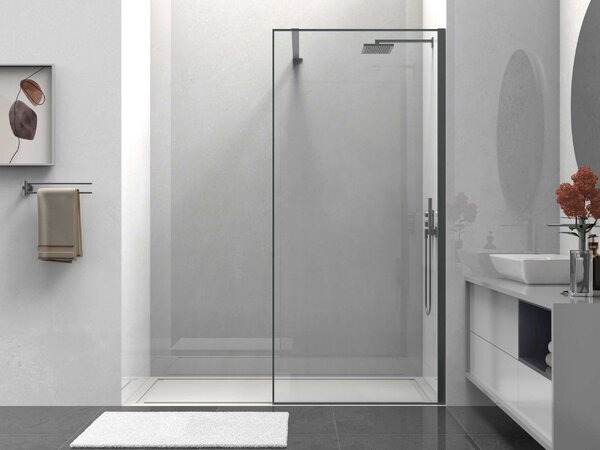 Душевая перегородка Vincea Walk-In VSW-1HS100CLGM, 1000*2000, вороненая сталь, стекло прозрачное