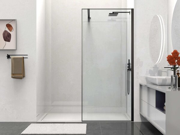 Душевая перегородка Vincea Walk-In VSW-1HS800CLB, 800*2000,черный матовый, стекло прозрачное