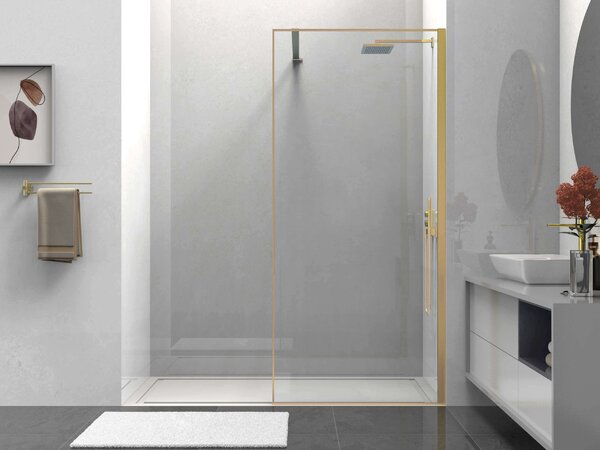 Душевая перегородка Vincea Walk-In VSW-1HS800CLG, 800*2000, брашированное золото, стекло прозрачное