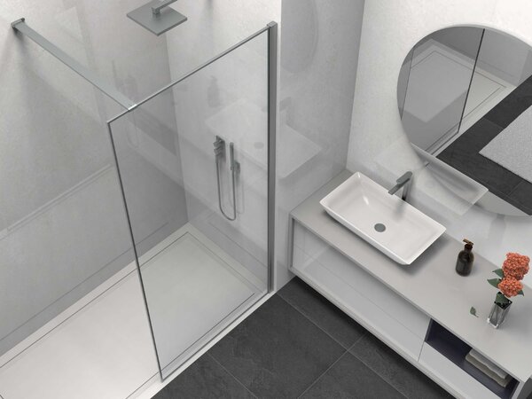 Душевая перегородка Vincea Walk-In VSW-1HS900CLGM, 900*2000, вороненая сталь, стекло прозрачное