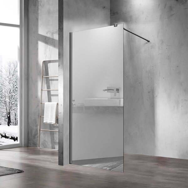 Душевая перегородка Vincea Walk-In VSW-1H100MRGM, 1000*2000, вороненая сталь, стекло зеркальное