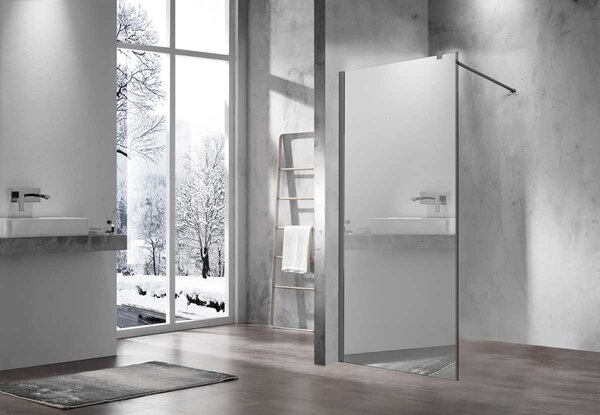 Душевая перегородка Vincea Walk-In VSW-1H100MRGM, 1000*2000, вороненая сталь, стекло зеркальное