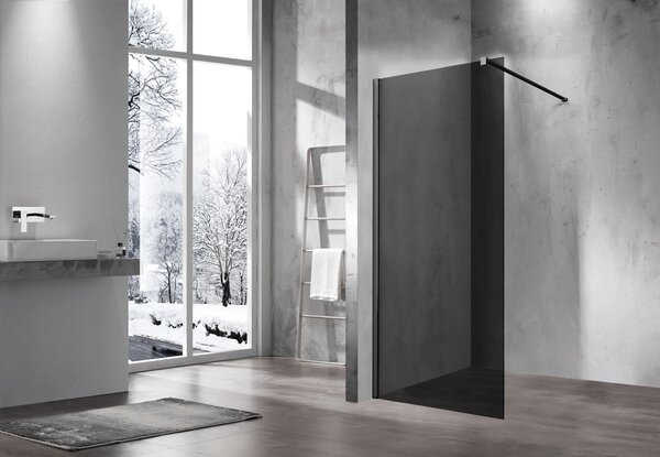 Душевая перегородка Vincea Walk-In VSW-1H110CGB, 1100*2000, черный, стекло тонированное