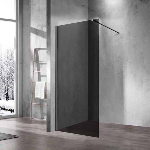 Душевая перегородка Vincea Walk-In VSW-1H110CGGM, 1100*2000, вороненая сталь, стекло тонированное