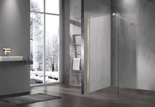 Душевая перегородка Vincea Walk-In VSW-1H800CLG, 800*2000, матовый золотой, стекло прозрачное