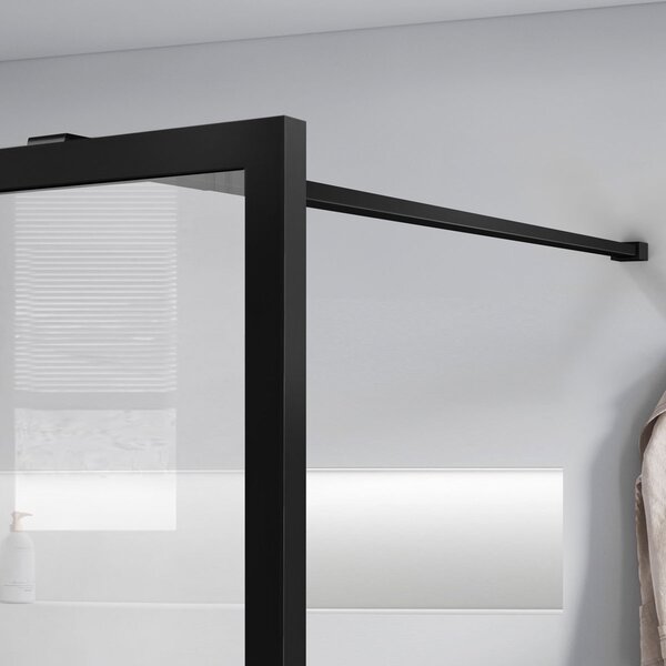 Душевая перегородка Vincea Walk-In VSW-1HC120CFB, 1200*2000, черный, стекло прозрачное/рифленое