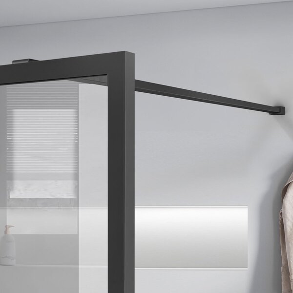 Душевая перегородка Vincea Walk-In VSW-1HC100CFGM, 1000*2000, вороненая сталь, стекло прозрачное/рифленое