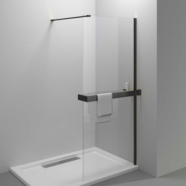 Душевая перегородка Vincea Walk-In HR VSW-4HR900CLB, 900*2000, черный, стекло прозрачное