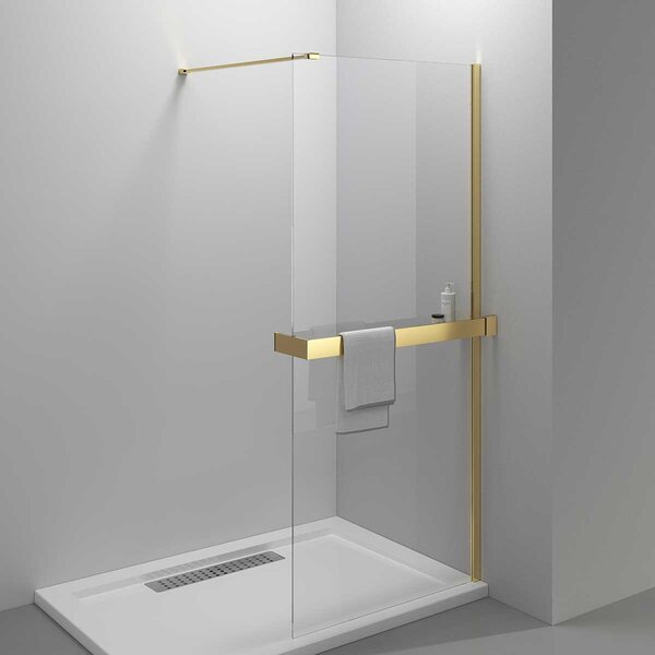 Душевая перегородка Vincea Walk-In HR VSW-4HR900CLG, 900*2000, брашированное золото, стекло прозрачное