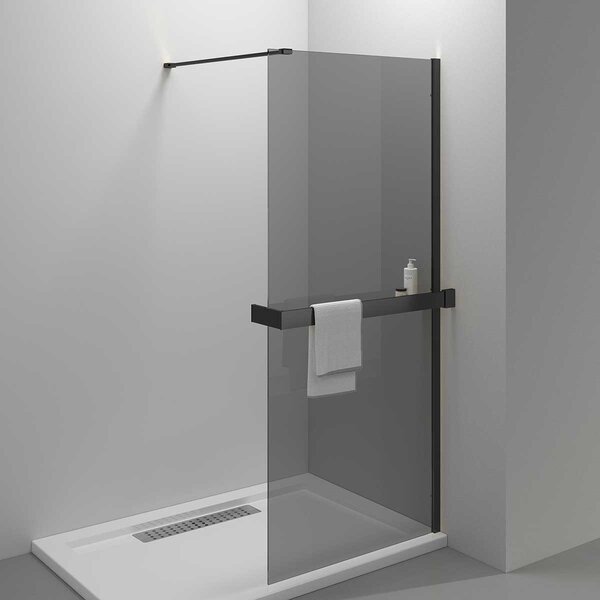 Душевая перегородка Vincea Walk-In HR VSW-4HR900CGB, 900*2000, черный, стекло тонированное