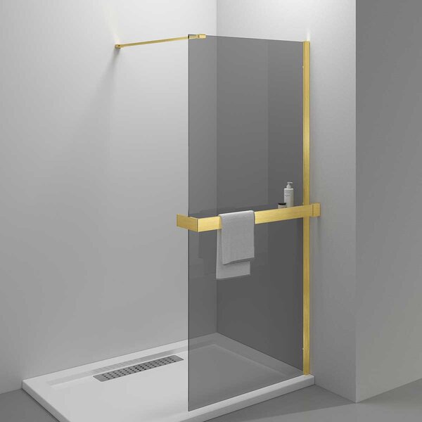 Душевая перегородка Vincea Walk-In HR VSW-4HR800CGG, 800*2000, брашированное золото, стекло тонированное