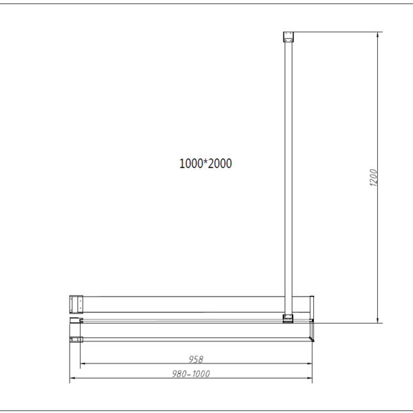 Душевая перегородка Vincea Walk-In HR VSW-4HR100CGG, 1000*2000, брашированное золото, стекло тонированное