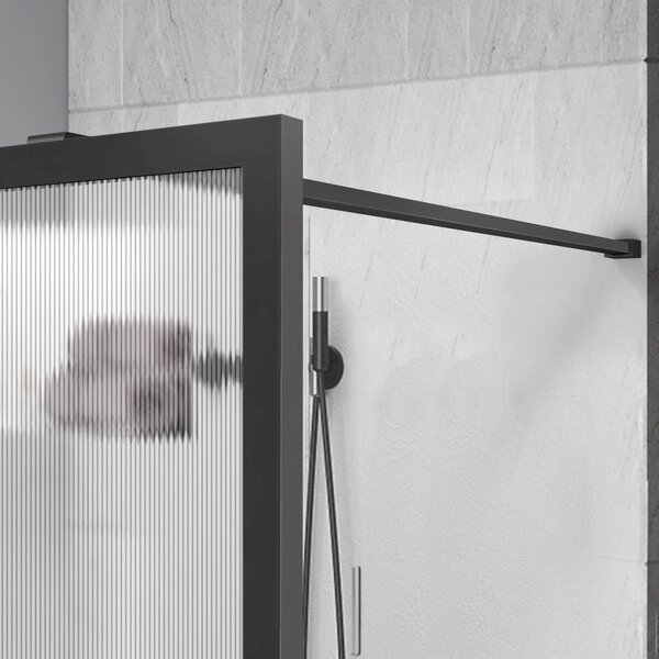 Душевая перегородка Vincea Walk-In VSW-1HP800FLGM, 800*2000, вороненая сталь, стекло рифленое