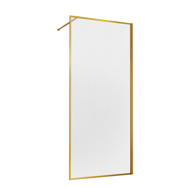 Душевая перегородка Vincea Walk-In VSW-1HP700FLBG, 700*2000, брашированное золото, стекло рифленое