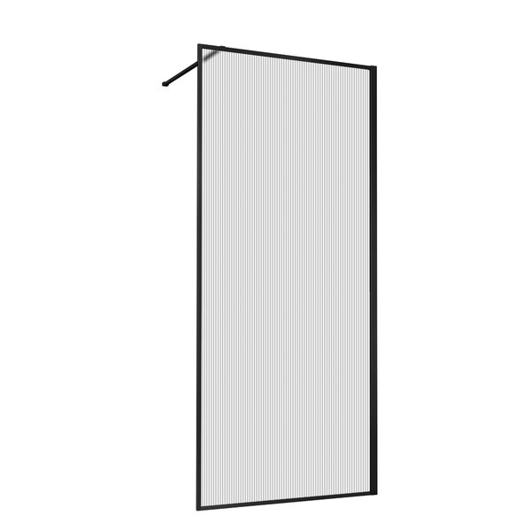 Душевая перегородка Vincea Walk-In VSW-1HP120FLB, 1200*2000, черный, стекло рифленое
