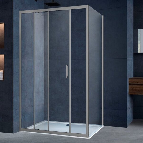 Душевой уголок Vincea Alpha VSR-3AL9013CLGM, 1300*900, вороненая сталь, стекло прозрачное