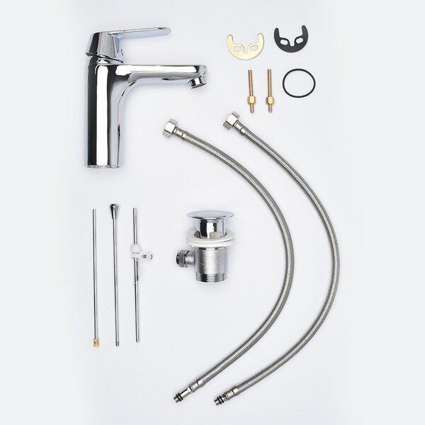 AQUAme AQM P6131 AQUAme Prato Смеситель для раковины с донным клапаном, хром, однорычажный.