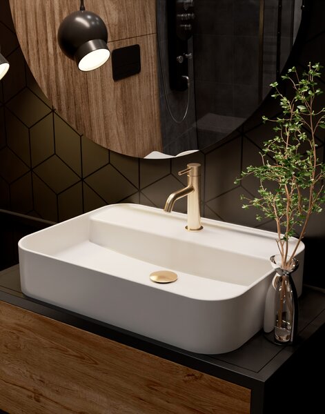 AQUAme AQM 6210BG Siena Смеситель для раковины однорычажный 82мм, Brushed gold
