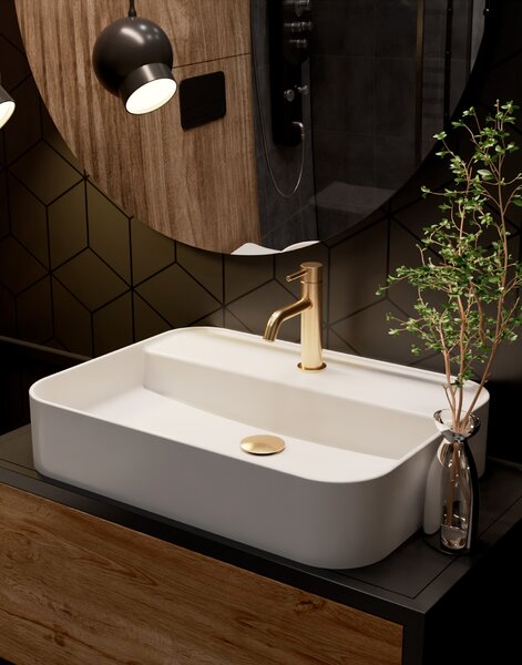 AQUAme AQM 6210GG Siena Смеситель для раковины однорычажный 82мм, Glossy gold