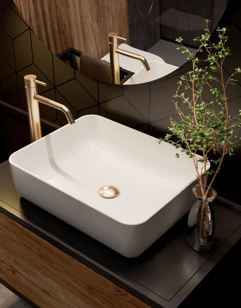 AQUAme AQM 6214BG Siena Смеситель для раковины однорычажный 210мм, Brushed gold