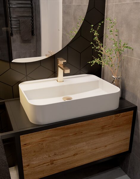 AQUAme AQM6610BG Parma Смеситель для раковины однорычажный, Brushed gold