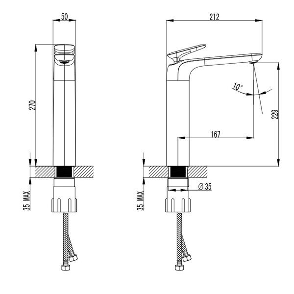AQUAme AQM6514GM Como Смеситель для раковины однорычажный, графит