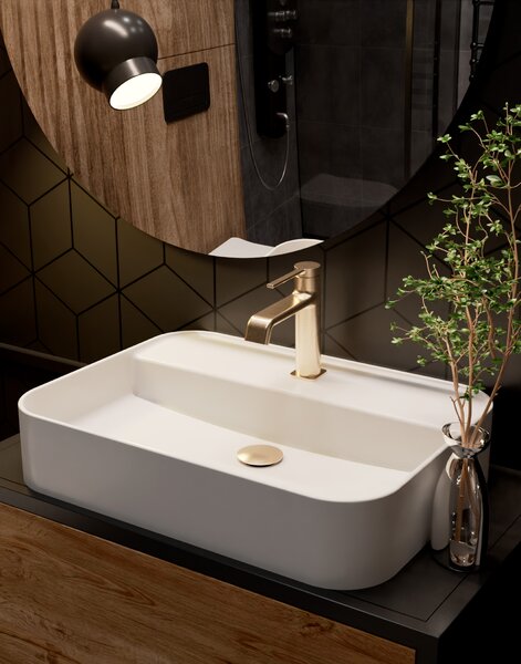 AQUAme AQM6410BG Asti Смеситель для раковины однорычажный, Brushed gold