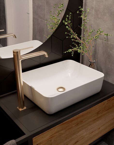 AQUAme AQM6414BG Asti Смеситель для раковины однорычажный, Brushed gold
