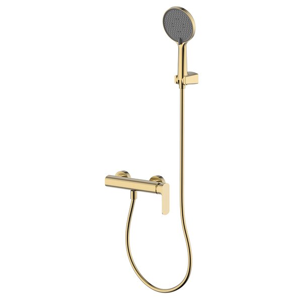 AQUAme AQM6313BG Monza Смеситель для душа однорычажный, с душевым набором, 3 режима, Brushed gold