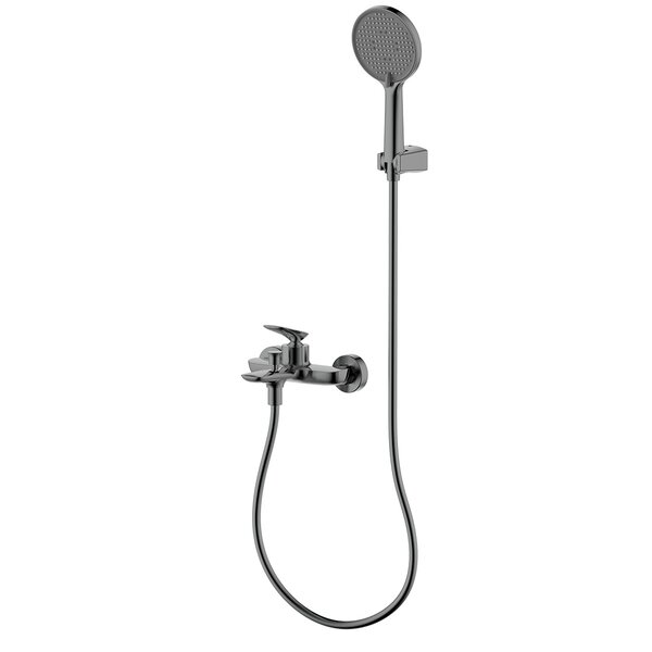 AQUAme AQM6512GM Como Смеситель для ванны однорычажный, с душевым набором, 3 режима, графит