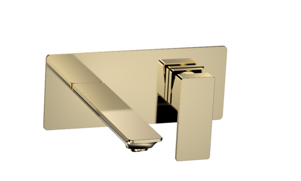 AQUAme AQM6815GG Savona Смеситель для раковины, настен., на 2 отв., комплект, золото