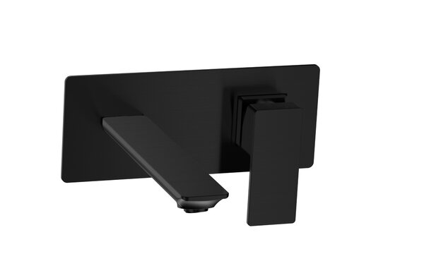 AQUAme AQM6815MB Savona Смеситель для раковины, настен., на 2 отв., Комплект, черный мат
