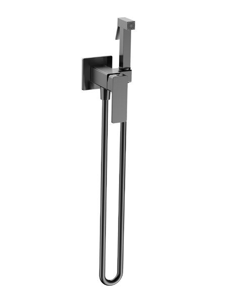 Комплект гигиенического душа AQUAme Savona AQM6817GM, оружейная сталь