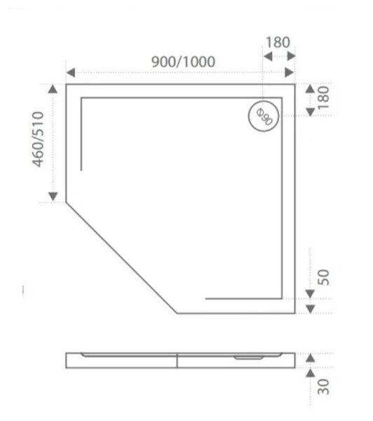 Поддон литьевой Good Door Пента 100х100