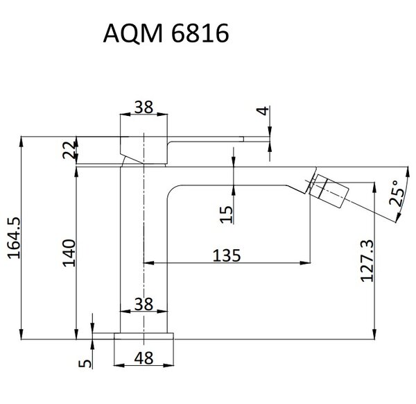 AQUAme AQM6816BG Savona Смеситель для биде, матовое золото