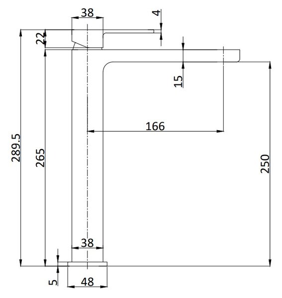 AQUAme AQM6814CR Savona Смеситель для свободностоящей раковины 250мм, хром