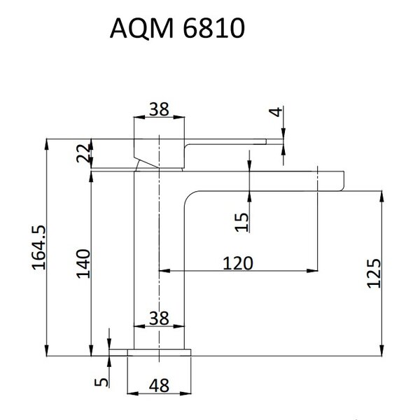 AQUAme AQM6810GG Savona Смеситель для раковины 125мм, золото
