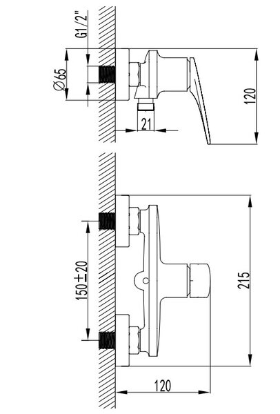 AQUAme AQM6713GM Imola Смеситель для душа, с душевым набором, графит