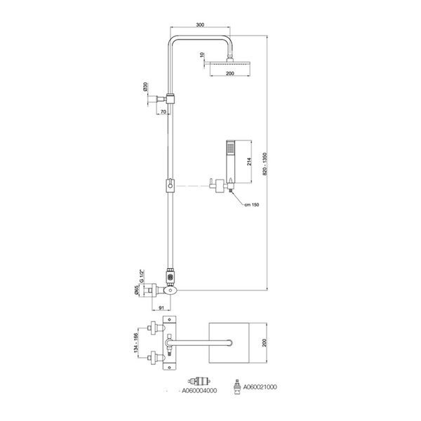 Душевая система Webert Wolo WO980104015PVC