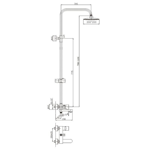 Душевая система Haiba HB2401, хром
