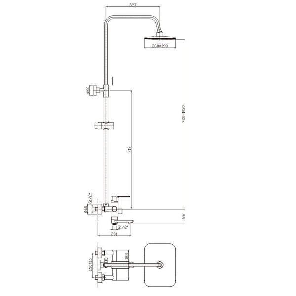 Душевая система Haiba HB2402, хром