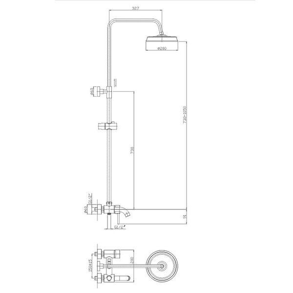 Душевая система Haiba HB2407, хром